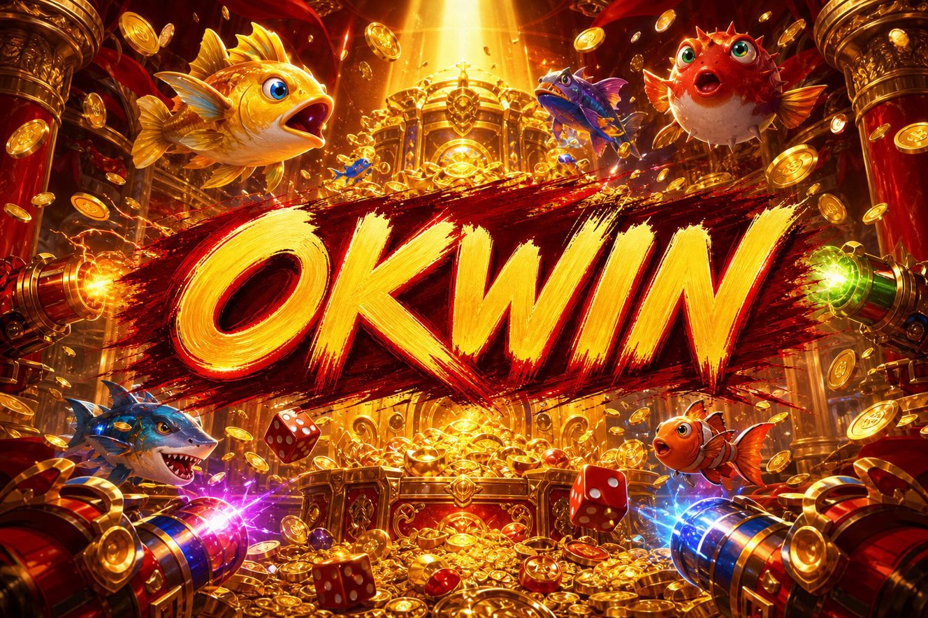 Màn hình chính game Big Bass Bonanza trên OKWIN với các nút đặt cược và quay
